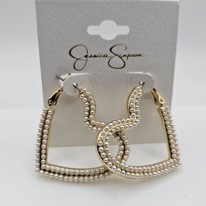 Pearl heart symbol hoop earrings